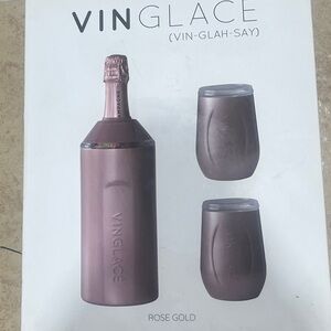 Rose Gold Wine Chiller and Tumbler Set